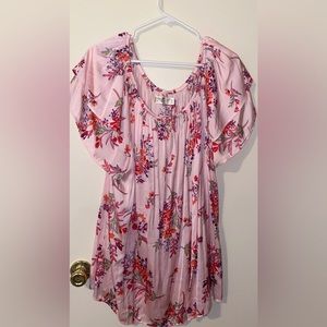 Terra & Sky Pink Flower Blouse. Size 3x 24/26